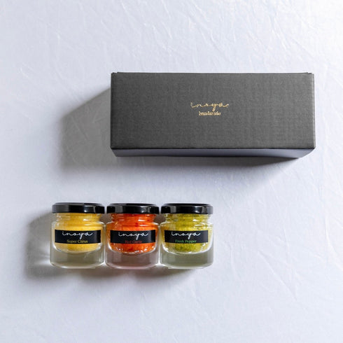 3色柚子胡椒プチギフトセット(各色30g)※BOX付